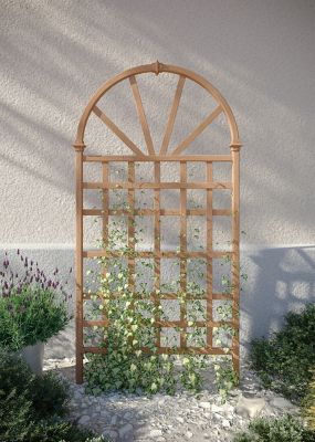 Image showing  39 x 77in. Savannah Embossed Vinyl Trellis, Brown