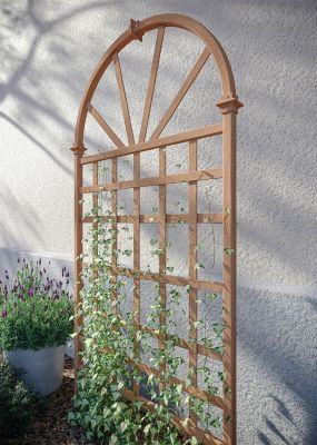 Image showing  39 x 77in. Savannah Embossed Vinyl Trellis, Brown
