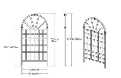 Image showing  39 x 77in. Savannah Embossed Vinyl Trellis, Brown