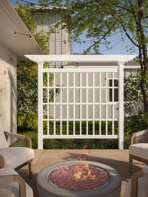 Image showing  80 in. x 90 in. Camden Vinyl Privacy Screen, White
