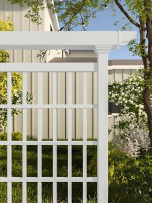 Image showing  80 in. x 90 in. Camden Vinyl Privacy Screen, White