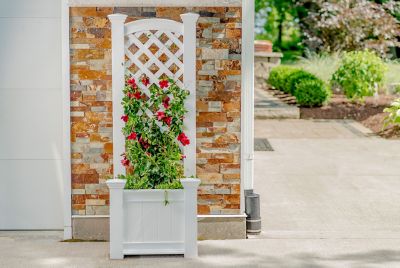 Image showing  Vinyl Kensington Planter Box and Trellis