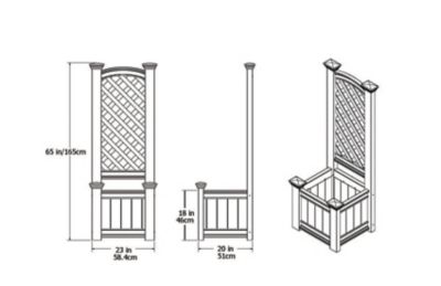 Image showing 8 th Vita Vinyl Kensington Planter Box and Trellis