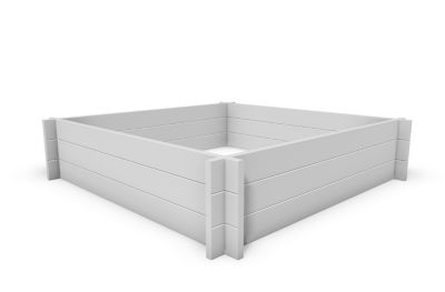 Vita Classic Vinyl Hudson Raised Garden Bed, 48 in. x 48 in. x 11 in., White