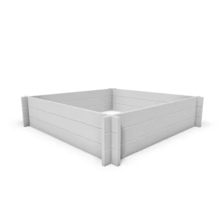 Vita Classic Vinyl Hudson Raised Garden Bed 48-inch x 48-inch x 11-inch White Raised Garden Beds