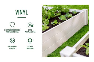 Image showing  Classic Vinyl Hudson Raised Garden Bed, 48 in. x 48 in. x 11 in., White