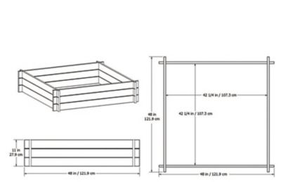Image showing  Classic Vinyl Hudson Raised Garden Bed, 48 in. x 48 in. x 11 in., White