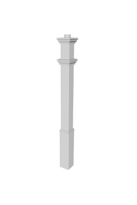 Image showing  New England Arbors Sturbridge Vinyl Lamp Post, White, 6 in. x 6 in. x 74 in.