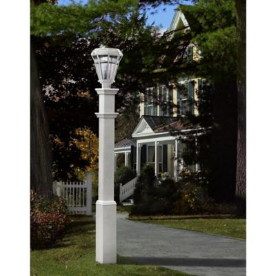 Image showing  New England Arbors Sturbridge Vinyl Lamp Post, White, 6 in. x 6 in. x 74 in.