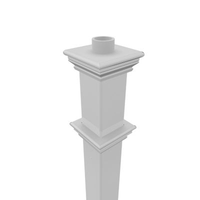 Image showing  New England Arbors Sturbridge Vinyl Lamp Post, White, 6 in. x 6 in. x 74 in.
