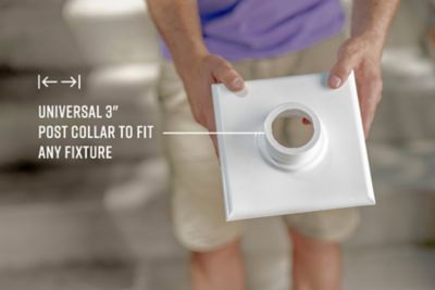 Image showing  New England Arbors Sturbridge Vinyl Lamp Post, White, 6 in. x 6 in. x 74 in.