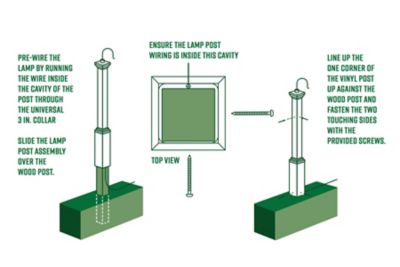 Image showing 6 th Vita New England Arbors Sturbridge Vinyl Lamp Post, White, 6 x 6 x 74in.