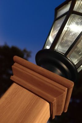 Image showing 2 th Vita Burton Embossed Vinyl Lamp Post, Brown, 6 x 6 x 74in.