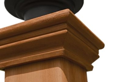 Image showing 3 th Vita Burton Embossed Vinyl Lamp Post, Brown, 6 x 6 x 74in.