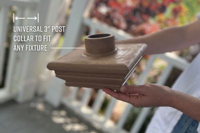 Image showing 5 th Vita Burton Embossed Vinyl Lamp Post, Brown, 6 x 6 x 74in.