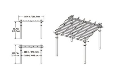 Vita 120 in. L x 120 in. W x 108 in. H Vinyl Venetian Pergola, White