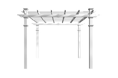 Image showing  120 in. x 120 in. x 108 in. Vinyl Venetian Pergola, White