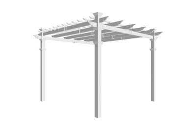 Image showing  120 in. x 120 in. x 108 in. Vinyl Venetian Pergola, White