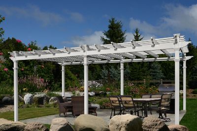 Vita 283 in. L x 144 in. W x 106 in. H Vinyl Regency Grande Pergola, White