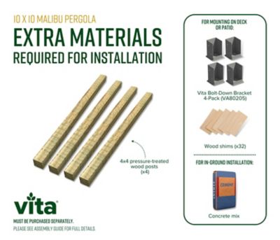 Image showing  10 ft. x 10 ft. Malibu Backyard Pergola, White