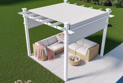Image showing  10 ft. x 10 ft. Malibu Backyard Pergola, White