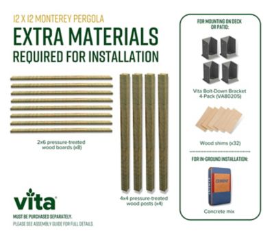 Image showing  144 in. L x 144 in. W x 106 in. H Vinyl Monterey Canopy Pergola, White