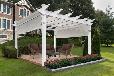Image showing  144 in. L x 144 in. W x 106 in. H Vinyl Monterey Canopy Pergola, White