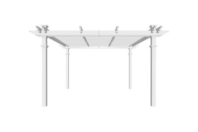 Image showing  144 in. L x 144 in. W x 104 in. H Vinyl Camelot Louvered Pergola, White
