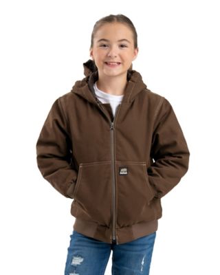 Berne Kid's Softstone Duck Quilt-Lined Insulated Hooded Jacket