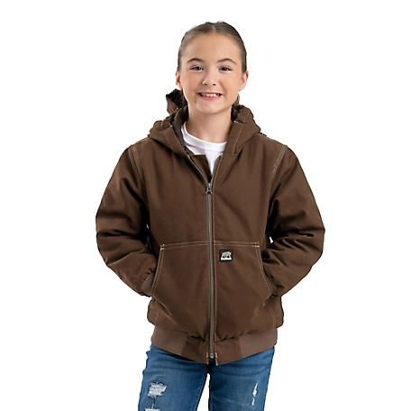 Berne Kid's Softstone Duck Quilt-Lined Insulated Hooded Jacket