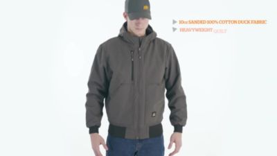 Image showing  Men's Sanded Duck Quilt-Lined Hooded Insulated Jacket