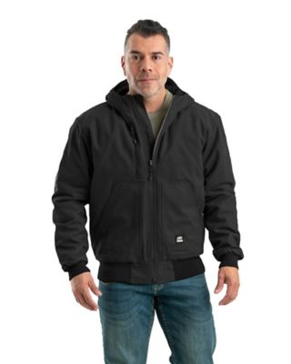 Berne Men's Sanded Duck Quilt-Lined Hooded Insulated Jacket