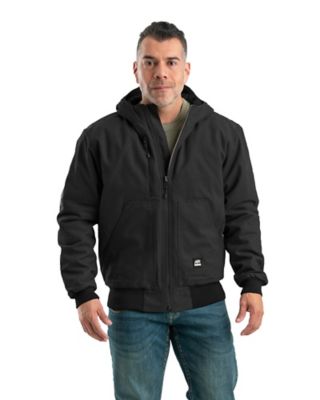 Berne Men's Sanded Duck Quilt-Lined Insulated Hooded Jacket Bernie Hooded Jacket is Great
