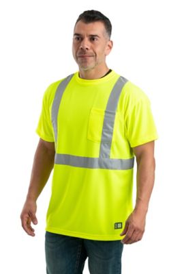 Image showing  Men's Hi-Vis Class 2 Performance Short-Sleeve Pocket Work T-Shirt