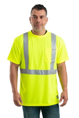 Berne Men's Hi-Vis Class 2 Performance Short-Sleeve Pocket Work T-Shirt