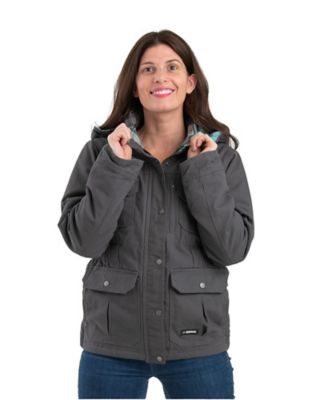 Berne Women's Softstone Duck Quilted Flannel-Lined Barn Coat Berne Women’s Washed Quilted Flannel-Lined