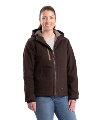 Berne Women's Softstone Duck Quilted Hooded Jacket Chores Jacket