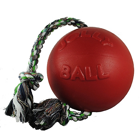 Jolly Pets Romp-n-Roll Ball Dog Toys, 8 in., Red