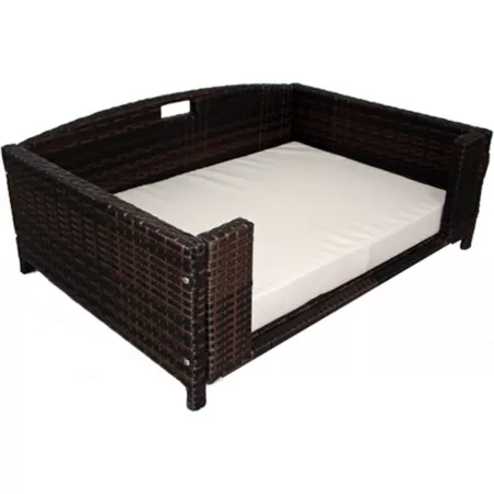 Iconic Pet Indoor/Outdoor Rattan Rectangular Pet Bed Pet Furniture Style Beds