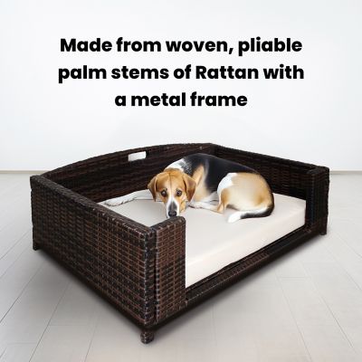 Image showing 10 th Iconic Pet Rattan Indoor/Outdoor Rectangular Pet Bed