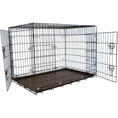 Iconic Pet Foldable 2-Door Metal Pet Training Pet Crate with Divider XLG Double crate