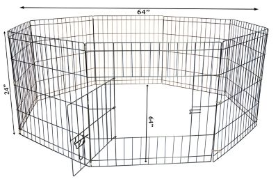 Image showing  Indoor/Outdoor 8-Panel Portable/Foldable Pet Wire Pen, 24 in.