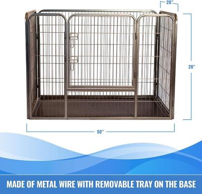 Image showing 7 th Iconic Pet Heavy-Duty Dog Crate with Removable Advanced PP Tray