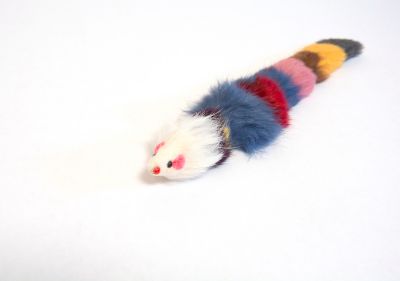 Image showing  Multi-Colored Fur Weasel Cat Toys, 2-Pack