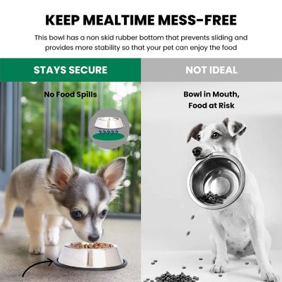 Image showing  Non-Skid Stainless Steel Pet Food Bowl, 1 Cup, 1-Pack