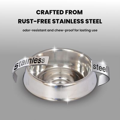 Image showing  Anti-Ant Non-Skid Stainless Steel Pet Bowl for Dog or Cat, 1 Cup, 1 pk.