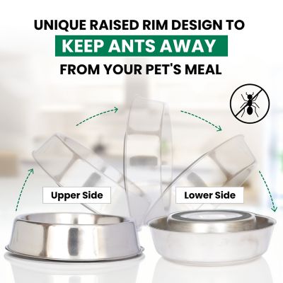 Image showing 5 th Iconic Pet Anti-Ant Non-Skid Stainless Steel Pet Bowl for Dog or Cat, 1 Cup, 1 pk.