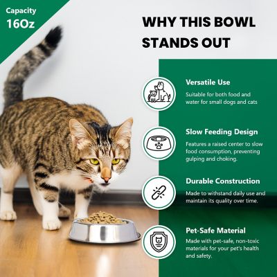 Image showing  Anti-Ant Non-Skid Stainless Steel Pet Bowl for Dog or Cat, 2 Cups, 1 pk.
