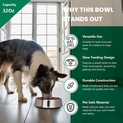 Image showing  Anti-Ant Non-Skid Stainless Steel Pet Bowl for Dog or Cat, 4 Cups, 1 pk.