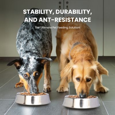 Image showing  8-Cup Anti-Ant Non-Skid Stainless Steel Pet Bowl for Dogs or Cats, 1 pk.